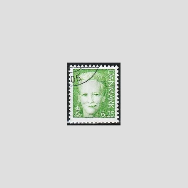 FRIMRKER DANMARK | 2003 - AFA 1339 - Dronning Margrethe - 6,25 Kr. grn - Pnt hjrnestemplet