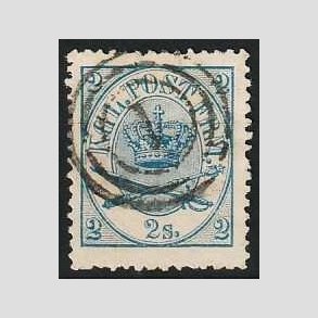 FRIMRKER DANMARK | 1864-70 - AFA 11 - 2 Skilling bl - Krone Scepter - Stemplet