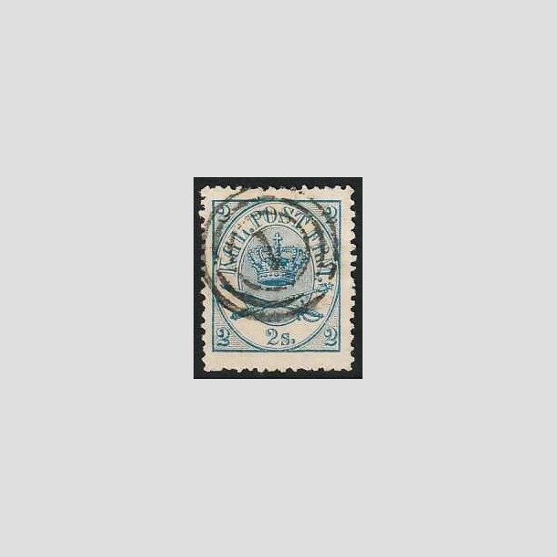 FRIMRKER DANMARK | 1864-70 - AFA 11 - 2 Skilling bl - Krone Scepter - Stemplet