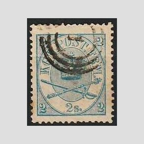 FRIMRKER DANMARK | 1864-70 - AFA 11 - 2 Skilling bl - Krone Scepter - Stemplet