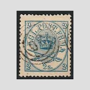 FRIMRKER DANMARK | 1864-70 - AFA 11 - 2 Skilling bl - Krone Scepter - Stemplet