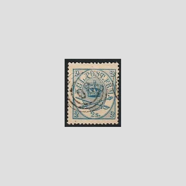 FRIMRKER DANMARK | 1864-70 - AFA 11 - 2 Skilling bl - Krone Scepter - Stemplet