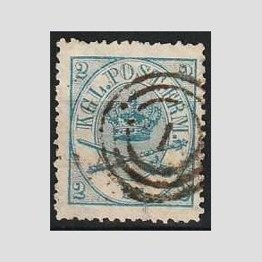 FRIMRKER DANMARK | 1864-70 - AFA 11 - 2 Skilling bl - Krone Scepter - Stemplet