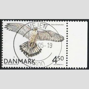 FRIM�RKER DANMARK | 2004 - AFA 1409 - Rovfugle i Danmark - 4,50 Kr. T�rnfalk - Pragt Stemplet Vejen