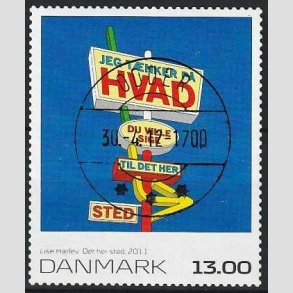 FRIMRKER DANMARK | 2011 - AFA 1651E - Frimrkekunst 15 - 13,00 Kr. flerfarvet - Lux Stemplet Odder