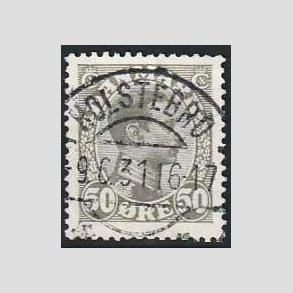 FRIMRKER DANMARK | 1921-22 - AFA 129a - Chr. X 50 re gr - Lux Stemplet Holstebro