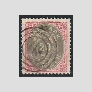 FRIM�RKER DANMARK | 1875 - AFA 28 - 20 �re r�d/gr� - Stemplet