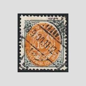 FRIM�RKER DANMARK | 1902 - AFA 31C - Tofarvede �rem�rker - 100 �re gr�/gul - Stemplet
