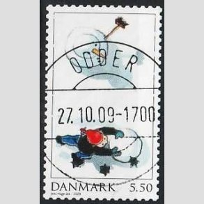 FRIM�RKER DANMARK | 2009 - AFA 1595E - Leg i sneen - 5,50 Kr. flerfarvet - Lux Stemplet Odder