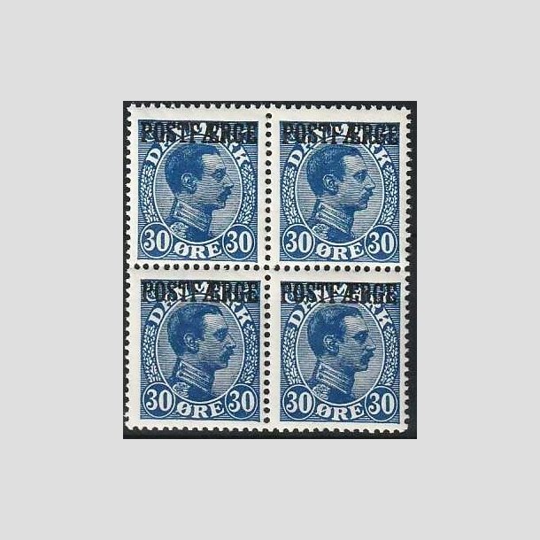 FRIMRKER DANMARK | 1922-26 - AFA 9 - Postfrge - 30 re bl i 4-blok - Postfrisk