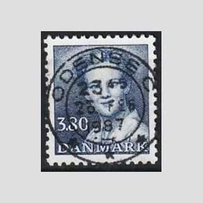 FRIMRKER DANMARK | 1985 - AFA 822 - Dronning Margrethe - 3,80 Kr. bl - Pragt Stemplet