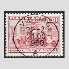 FRIMRKER DANMARK | 1980 - AFA 693 - Postgrden Kbenhavn - 1,30 Kr. rd - Pragt Stemplet Viborg
