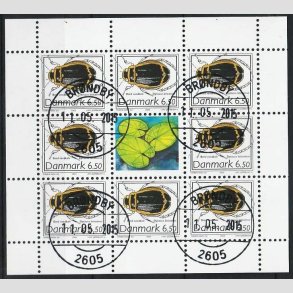 FRIM�RKER DANMARK | 2003 - AFA 1353 (SM�ARK NR. 14) - Sj�ldne insekter - 6,50 kr. flerfarvet x 8 samt vignet - Pragt stemplet