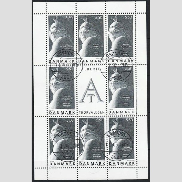 FRIMRKER DANMARK | 2003 - AFA 1351 (SMARK NR. 12) - Plakatkunst - 5,50 kr. stlgr x 8 samt vignet - Pragt stemplet 