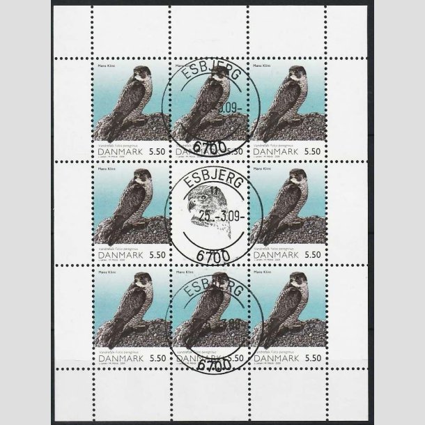 FRIMRKER DANMARK | 2009 - AFA 1572 (SMARK NR. 36) - Danmarks Natur II. - 5,50 kr. flerfarvet x 8 samt vignet - Pragt stemplet 