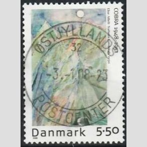 FRIM�RKER DANMARK | 2006 - AFA 1485 - Cobra-malere 9. - 5,50 Kr. Else Alfelt - Pragt Stemplet