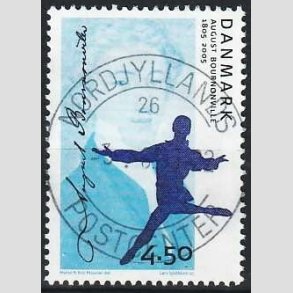 FRIM�RKER DANMARK | 2005 - AFA 1432 - August Bournonville - 4,50 Kr. flerfarvet - Pragt Stemplet