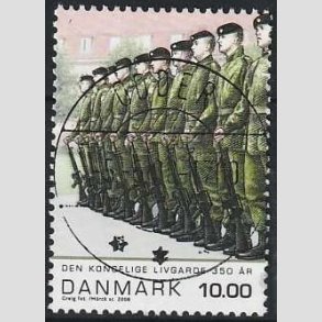 FRIM�RKER DANMARK | 2008 - AFA 1534 - Livgarden 350 �r. - 10,00 Kr. flerfarvet - Lux Stemplet Odder