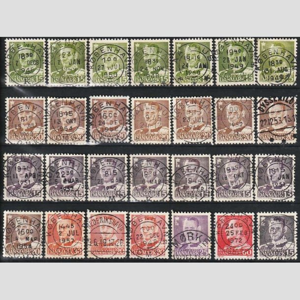 FRIMRKER DANMARK | 1948 - AFA 306 mv. - Fr. IX 15 re grn mv. x 28 - Lux/Pragt Stemplet 