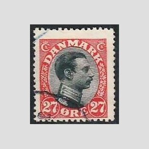 FRIMRKER DANMARK | 1918-20 - AFA 102 - Chr. X 27 re rd/sort - Stemplet