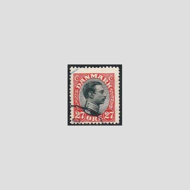 FRIMRKER DANMARK | 1918-20 - AFA 102 - Chr. X 27 re rd/sort - Stemplet