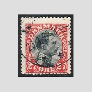 FRIMRKER DANMARK | 1918-20 - AFA 102 - Chr. X 27 re rd/sort - Stemplet