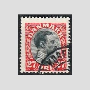 FRIMRKER DANMARK | 1918-20 - AFA 102 - Chr. X 27 re rd/sort - Stemplet