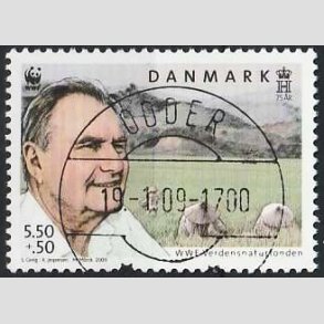 FRIMRKER DANMARK | 2009 - AFA 1570 - WWF - 5,50 + 0,50 Kr. flerfarvet - Pragt Stemplet Odder