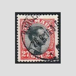 FRIMRKER DANMARK | 1918-20 - AFA 102 - Chr. X 27 re rd/sort - Stemplet