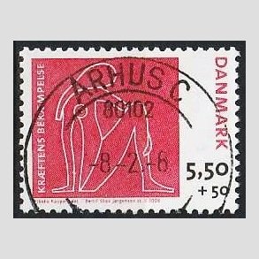 FRIMRKER DANMARK | 2008 - AFA 1529 - Krftens Bekmpelse - 5,50 + 0,50 Kr. flerfarvet - Lux Stemplet