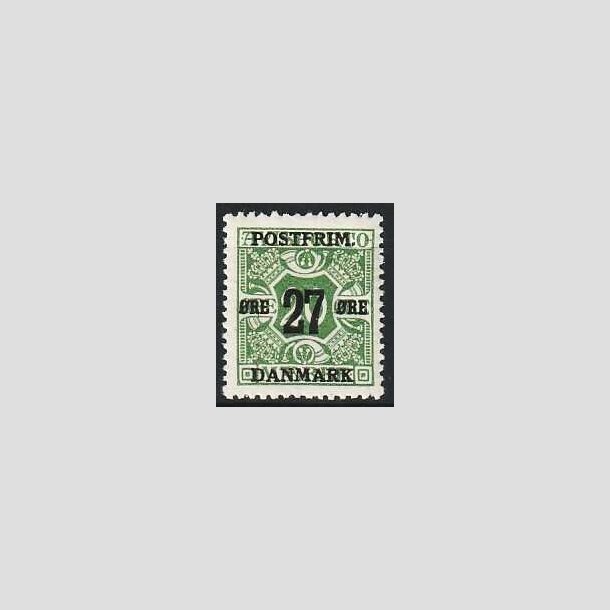 FRIMRKER DANMARK | 1918 - AFA 90 - 27 re/20 re grn provisorium - Postfrisk