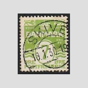 FRIM�RKER DANMARK | 1926-30 - AFA 167 - B�lgelinie 7 �re lysgr�n - Lux Stemplet Skive