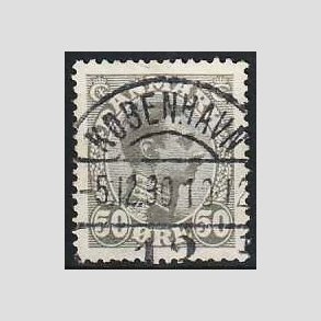 FRIMRKER DANMARK | 1921-22 - AFA 129a - Chr. X 50 re gr - Lux Stemplet