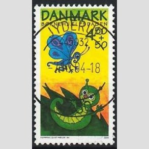 FRIMRKER DANMARK | 2004 - AFA 1383 - Brnehjlpsdagen - 4,50 Kr. + 50 re flerfarvet - Pragt Stemplet Jyderup