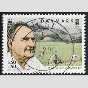 FRIMRKER DANMARK | 2009 - AFA 1570 - WWF - 5,50 + 0,50 Kr. flerfarvet - Pragt Stemplet Tilst