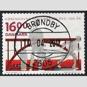 FRIM�RKER DANMARK | 2011 - AFA 1678 - KBH Hovedbaneg�rd 100 �r - 16,00 Kr. flerfarvet - Pragt Stemplet
