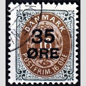 FRIMRKER DANMARK | 1912 - AFA 60 - 35/16 res Provisorier gr/brun - Stemplet