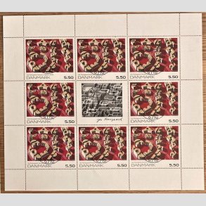 FRIM�RKER DANMARK | 2009 - AFA 1589 (SM�ARK NR. 39) - Frim�rkekunst - 5,50 kr. x 8 samt vignet - Pragt stemplet