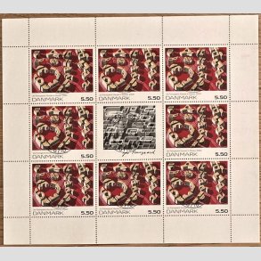 FRIM�RKER DANMARK | 2009 - AFA 1589 (SM�ARK NR. 39) - Frim�rkekunst - 5,50 kr. x 8 samt vignet - Pragt stemplet