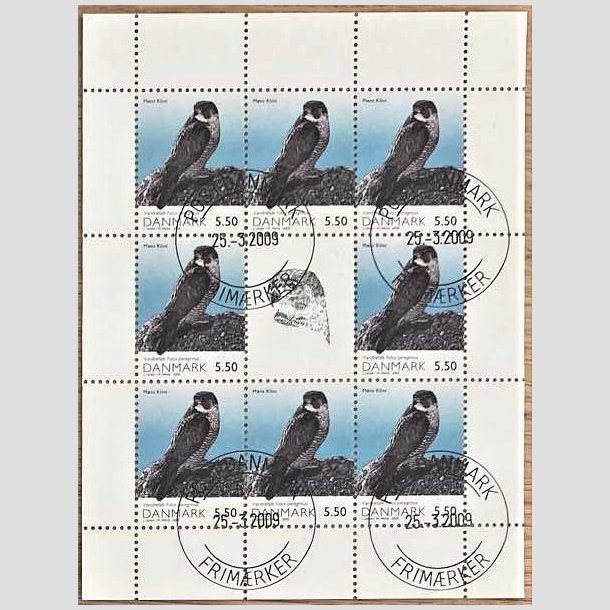 FRIMRKER DANMARK | 2009 - AFA 1572 (SMARK NR. 36) - Danmarks Natur II. - 5,50 kr. flerfarvet x 8 samt vignet - Pragt stemplet 