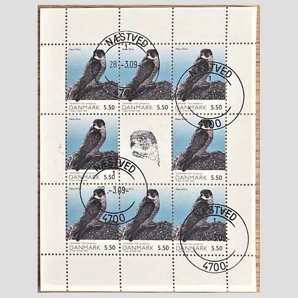 FRIMRKER DANMARK | 2009 - AFA 1572 (SMARK NR. 36) - Danmarks Natur II. - 5,50 kr. flerfarvet x 8 samt vignet - Pragt stemplet Nstved