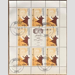 FRIM�RKER DANMARK | 2005 - AFA 1433 (SM�ARK NR. 23) - August Bournonville - 5,50 kr. flerfarvet x 8 samt vignet - Pragt stemplet Assens