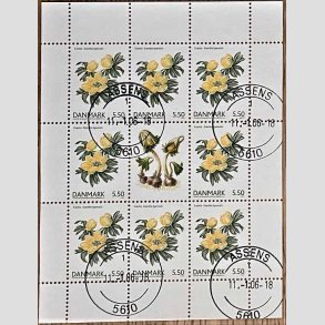 FRIM�RKER DANMARK | 2006 - AFA 1456 (SM�ARK NR. 26) - For�rsblomster - 5,50 kr. flerfarvet x 8 samt vignet - Pragt stemplet Assens