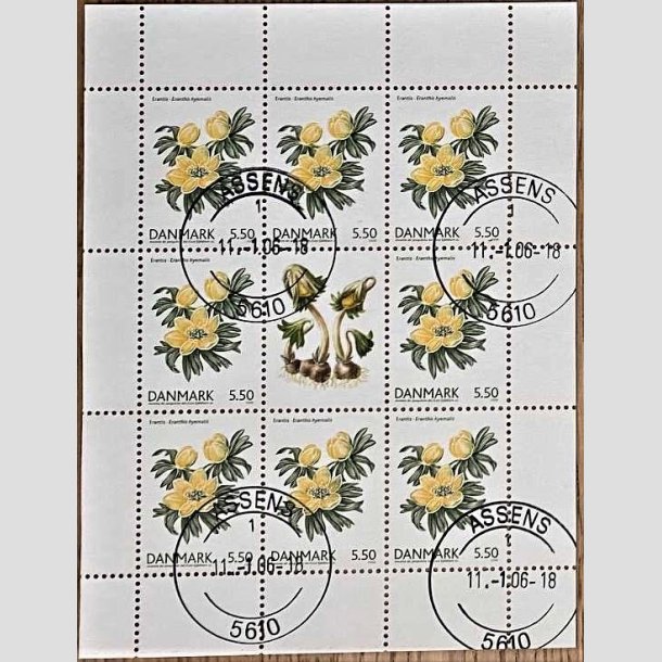 FRIMRKER DANMARK | 2006 - AFA 1456 (SMARK NR. 26) - Forrsblomster - 5,50 kr. flerfarvet x 8 samt vignet - Pragt stemplet Assens