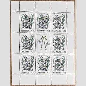 FRIM�RKER DANMARK | 2006 - AFA 1455 (SM�ARK NR. 25) - For�rsblomster - 4,75 kr. flerfarvet x 8 samt vignet - Postfrisk