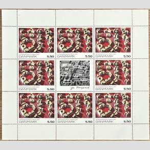 FRIM�RKER DANMARK | 2009 - AFA 1589 (SM�ARK NR. 39) - Frim�rkekunst - 5,50 kr. x 8 samt vignet - Postfrisk