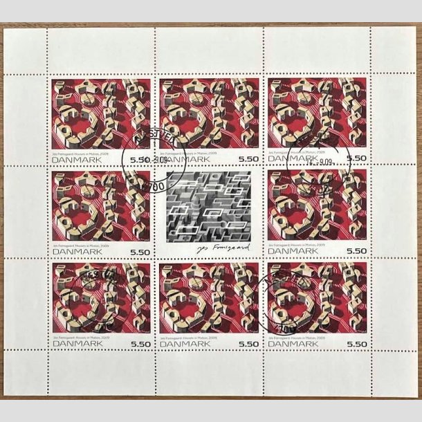 FRIMRKER DANMARK | 2009 - AFA 1589 (SMARK NR. 39) - Frimrkekunst - 5,50 kr. x 8 samt vignet - Pragt stemplet