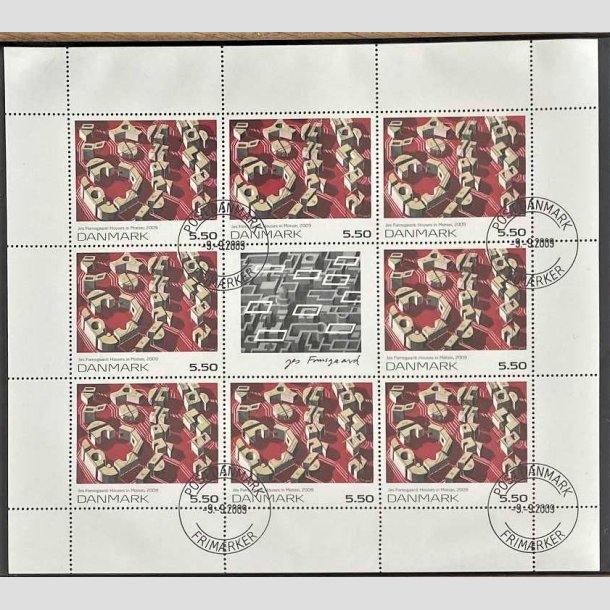 FRIMRKER DANMARK | 2009 - AFA 1589 (SMARK NR. 39) - Frimrkekunst - 5,50 kr. x 8 samt vignet - Pragt stemplet