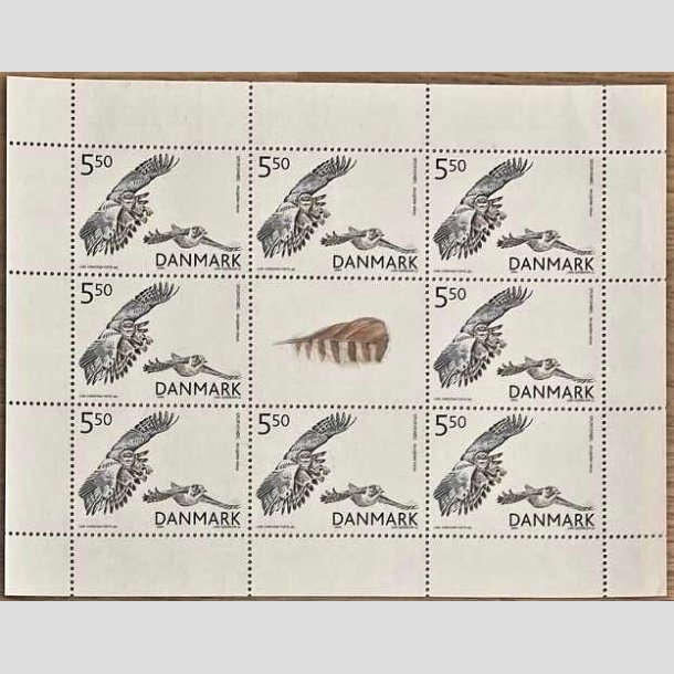FRIMRKER DANMARK | 2004 - AFA 1410 (SMARK NR. 19) - Rovfugle i Danmark - 5,50 kr. x 8 samt vignet - Postfrisk