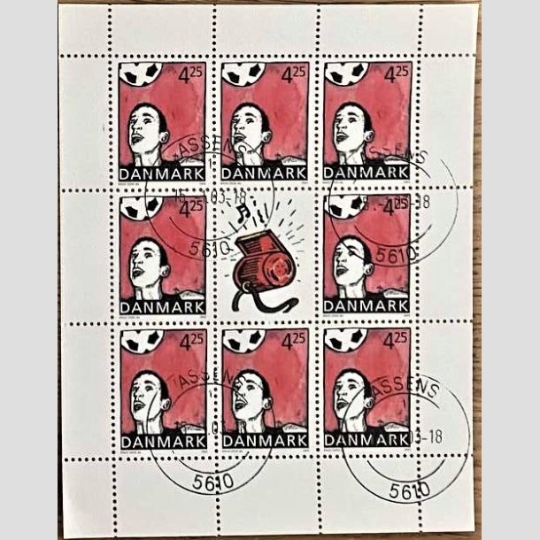 FRIMRKER DANMARK | 2003 - AFA 1342 (SMARK NR. 9) - Sport og ungdom - 4,50 kr. x 8 samt vignet - Pnt stemplet